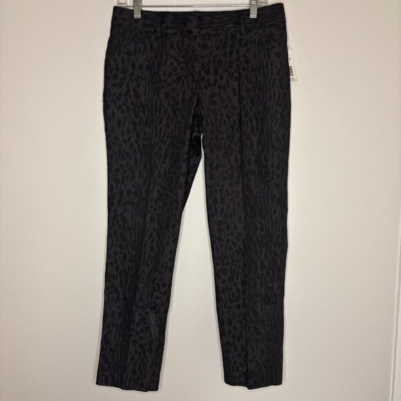NEW DIRECTIONS NEW Pants Womens 8 Black Gray Animal Print Stretch - Picture 3 of 8